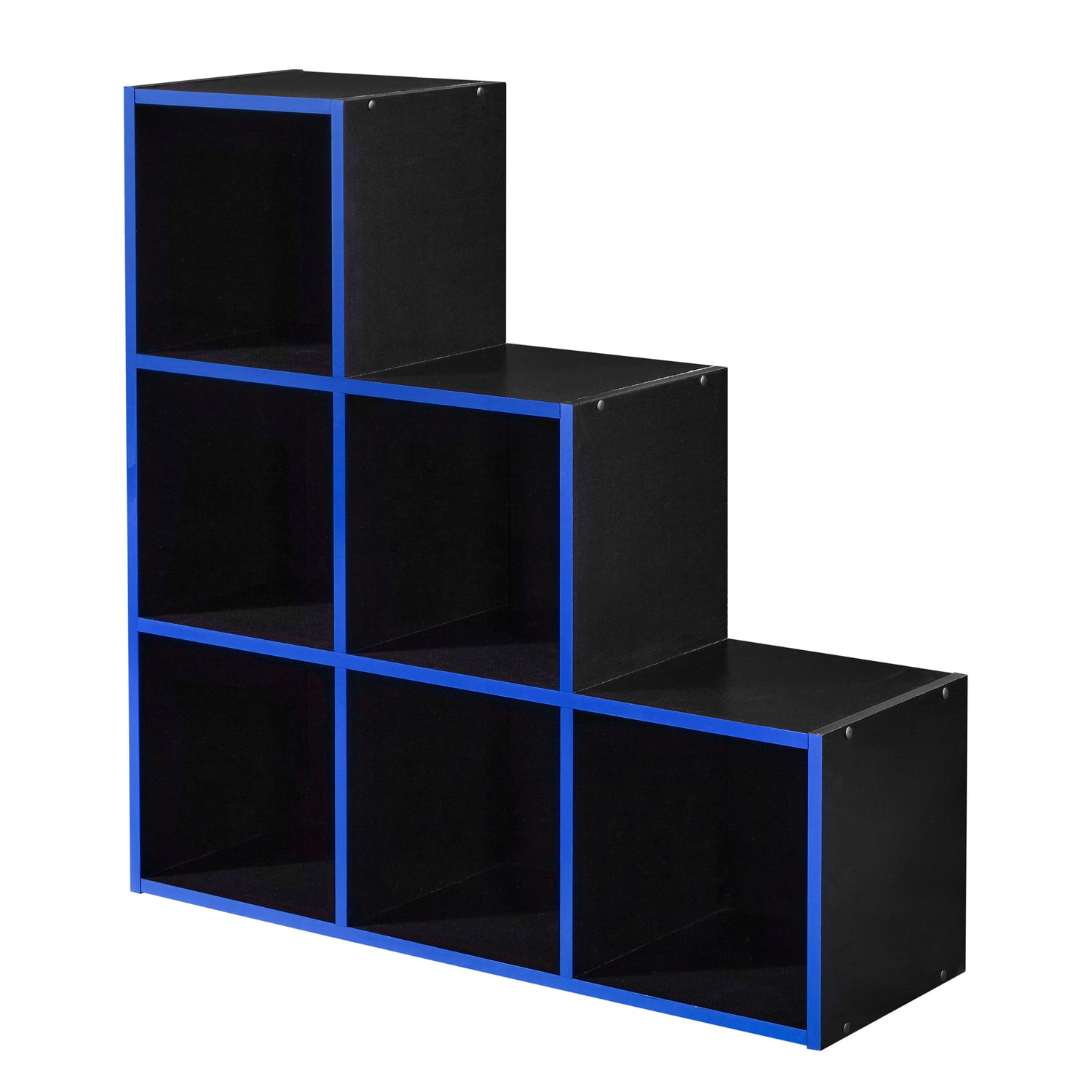 6 Cube Storage Unit Black And Blue - Not A Boring Box