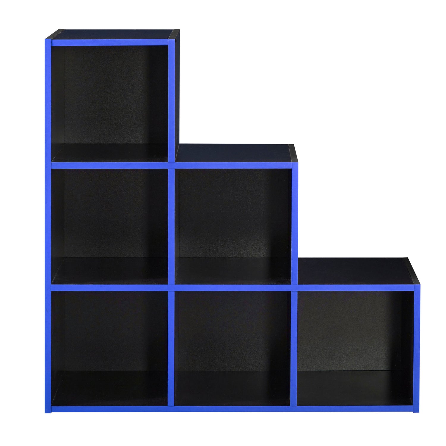 6 Cube Storage Unit Black And Blue - Not A Boring Box