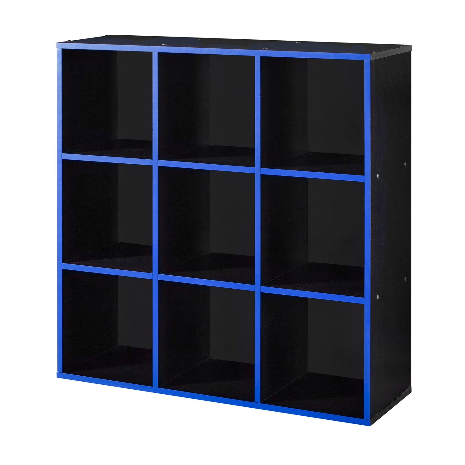 9 Cube Storage Unit Black And Blue - Not A Boring Box