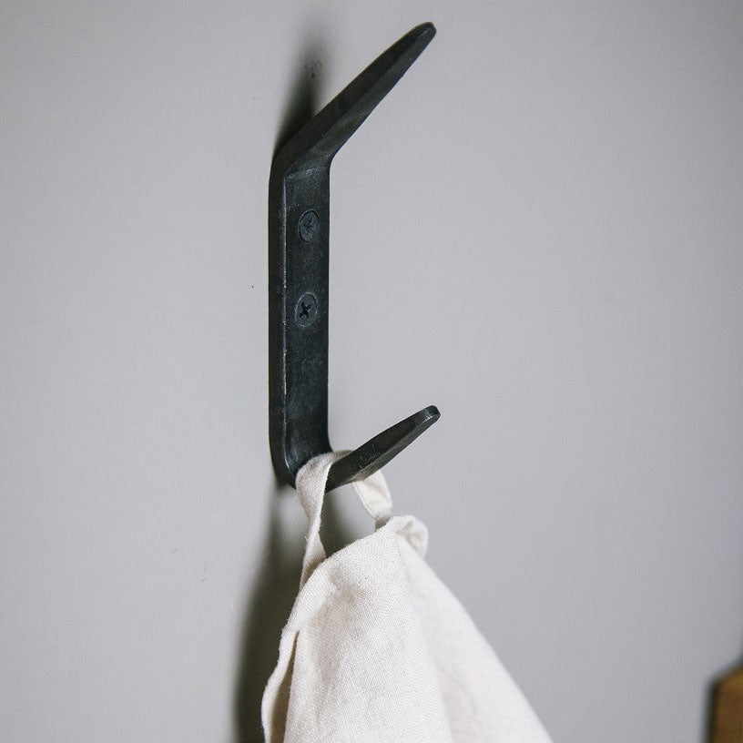 Wrought Iron Double Coat Hook - Not A Boring Box