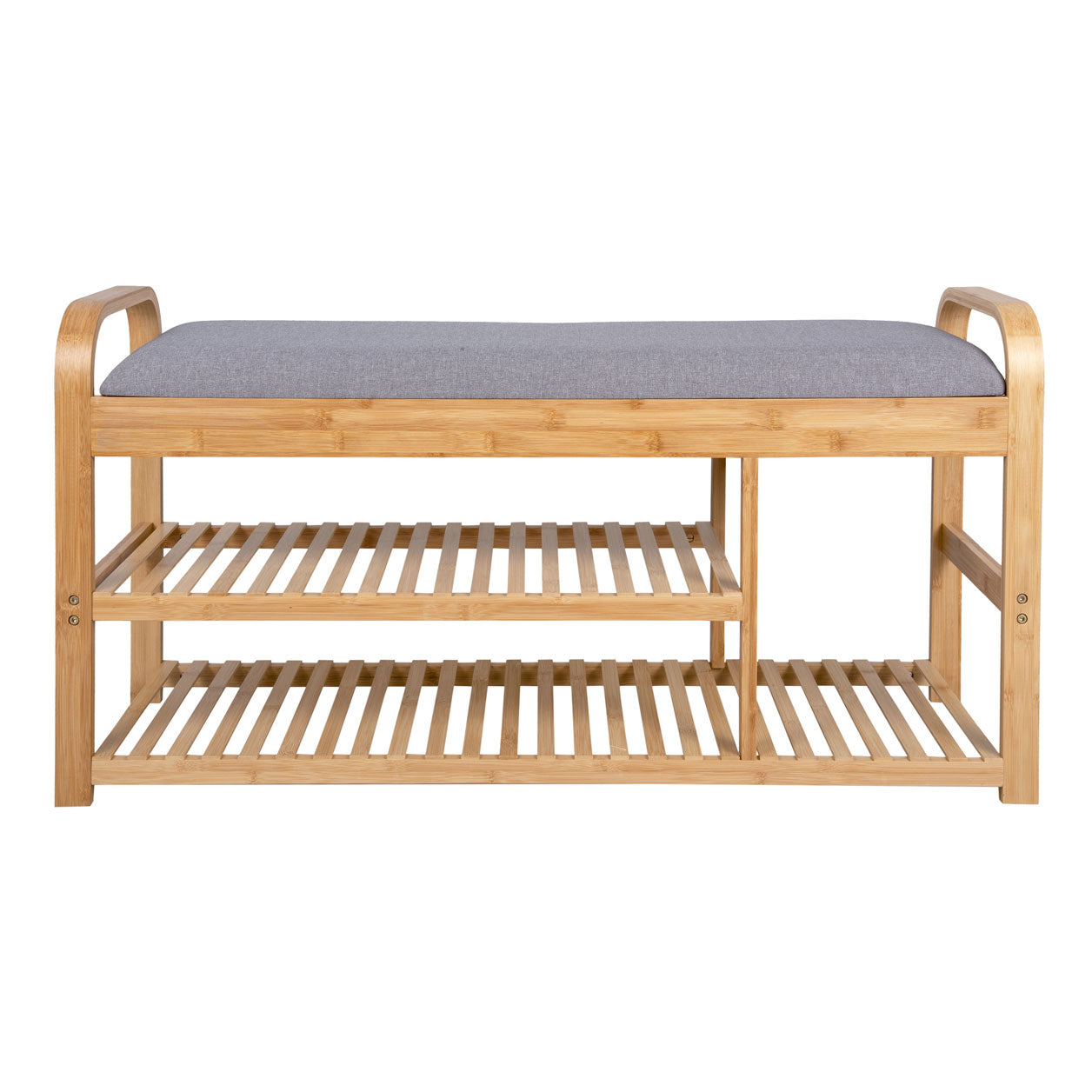 Bamboo Storage Bench With Double Shelf - Not A Boring Box