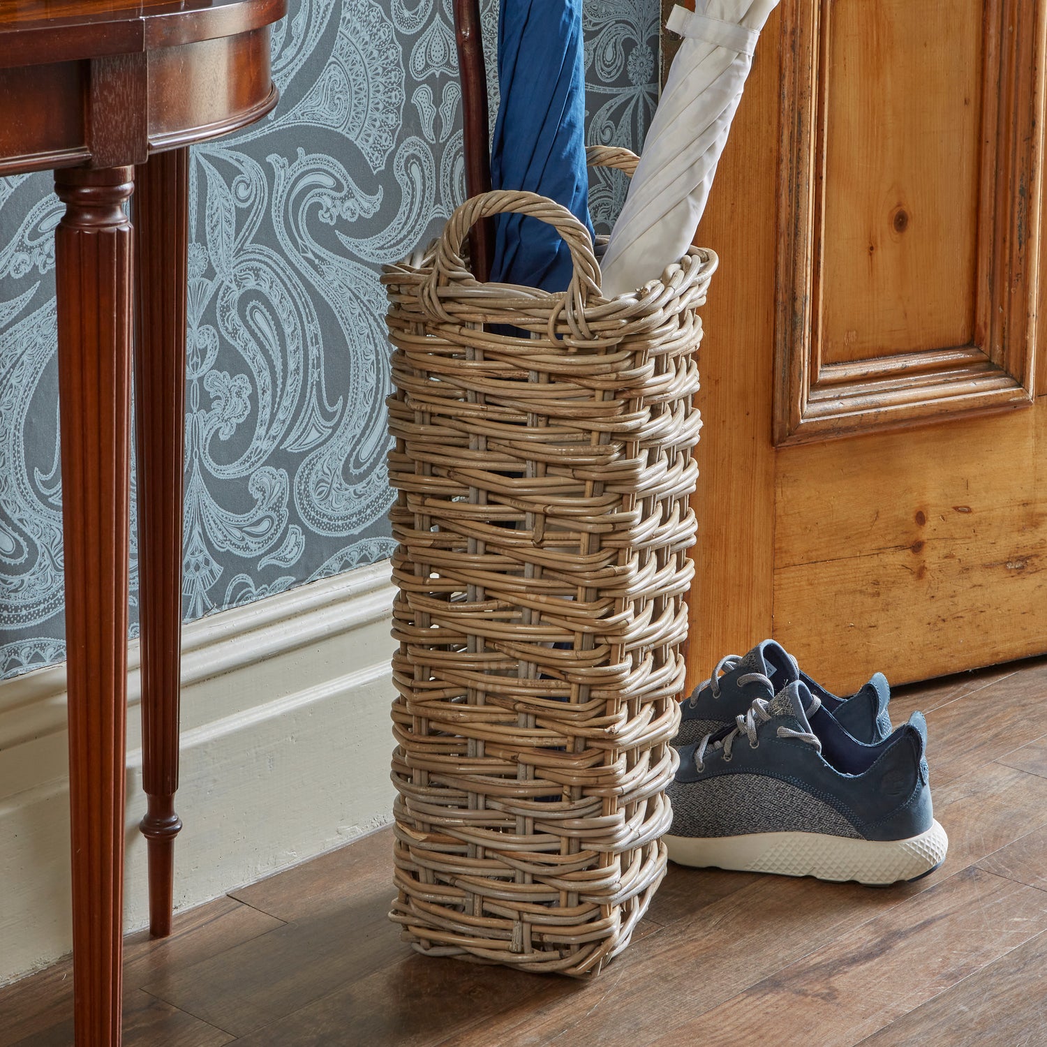 Buff Rattan Umbrella Stand Small