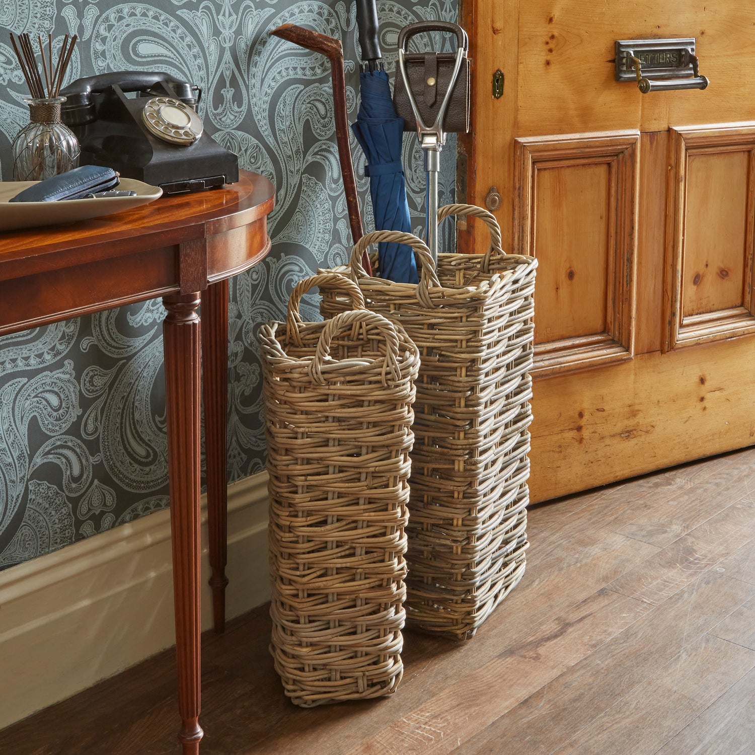 Buff Rattan Umbrella Stand Small - Not A Boring Box