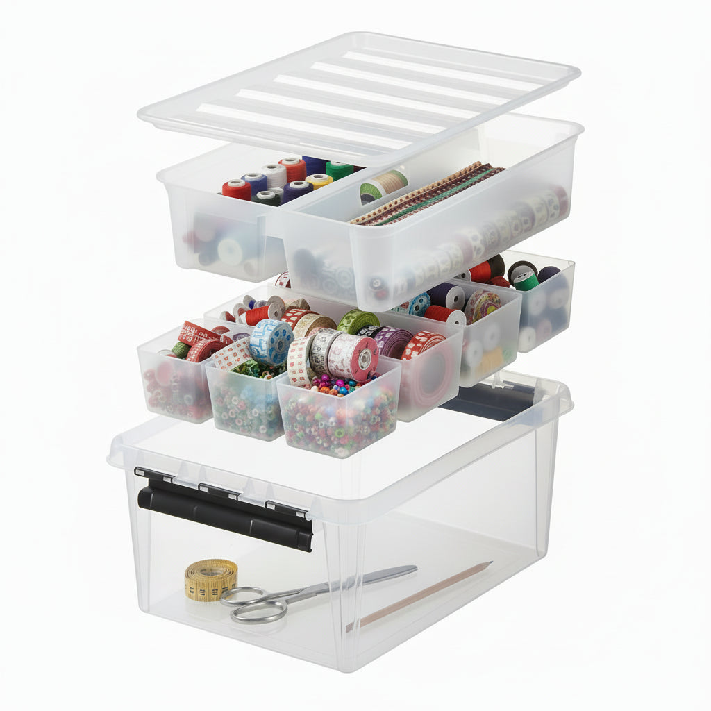 Plastic Storage Box With Inserts And Caddy - Not A Boring Box