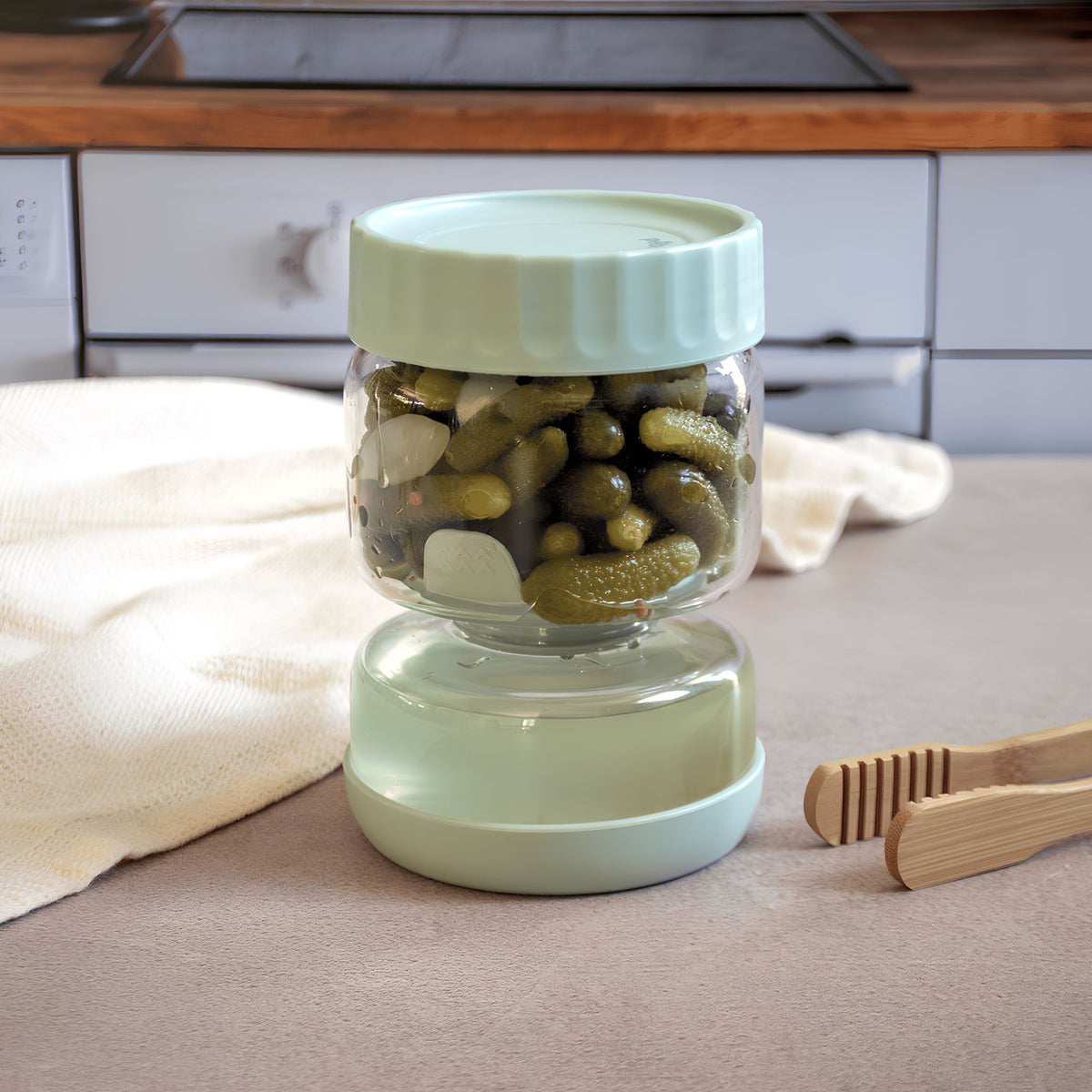 Glass Pickle Jar with Separator