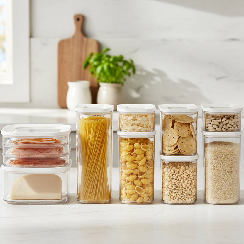 9 x Clear Kitchen Storage Canisters