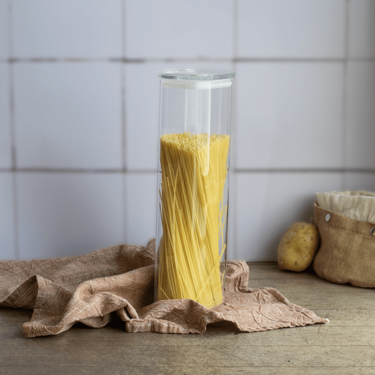 Rectangular Glass Storage Canisters with Airtight Lid