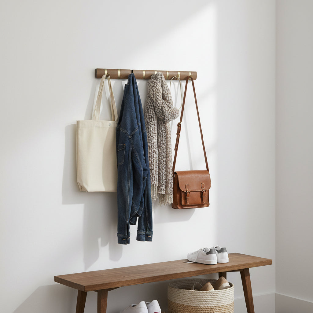 Flip Coat Hook XL- Walnut & Warm Gold