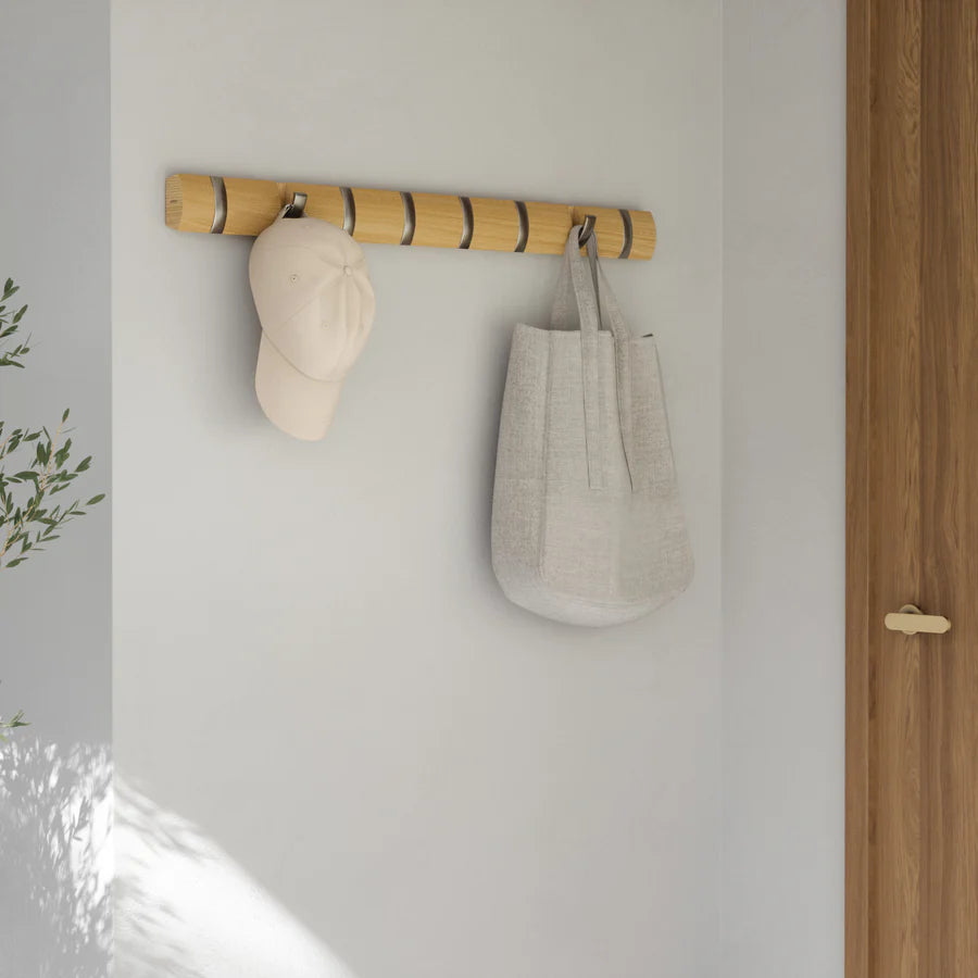Flip Coat Hook XL- Natural Light Wood - Not A Boring Box