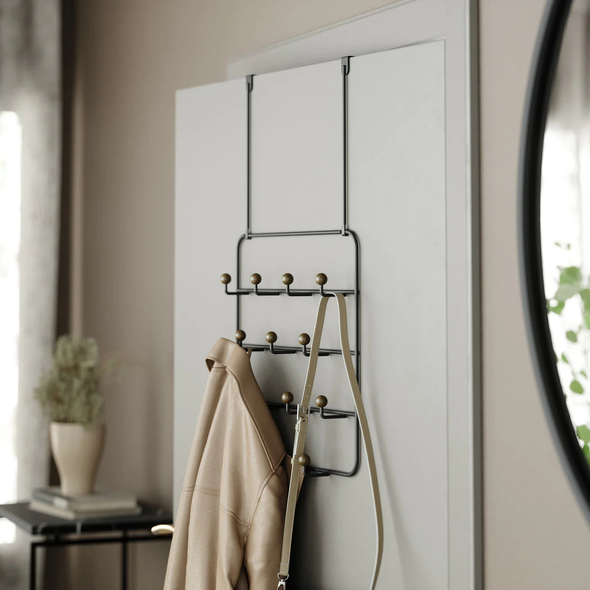 Wall Mounted / Over Door Multi Hook Organiser - Estique