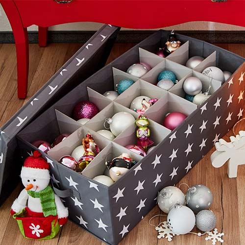christmas decoration storage boxes for baubles