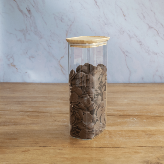 Rectangular Glass Storage Canisters with Bamboo Lid