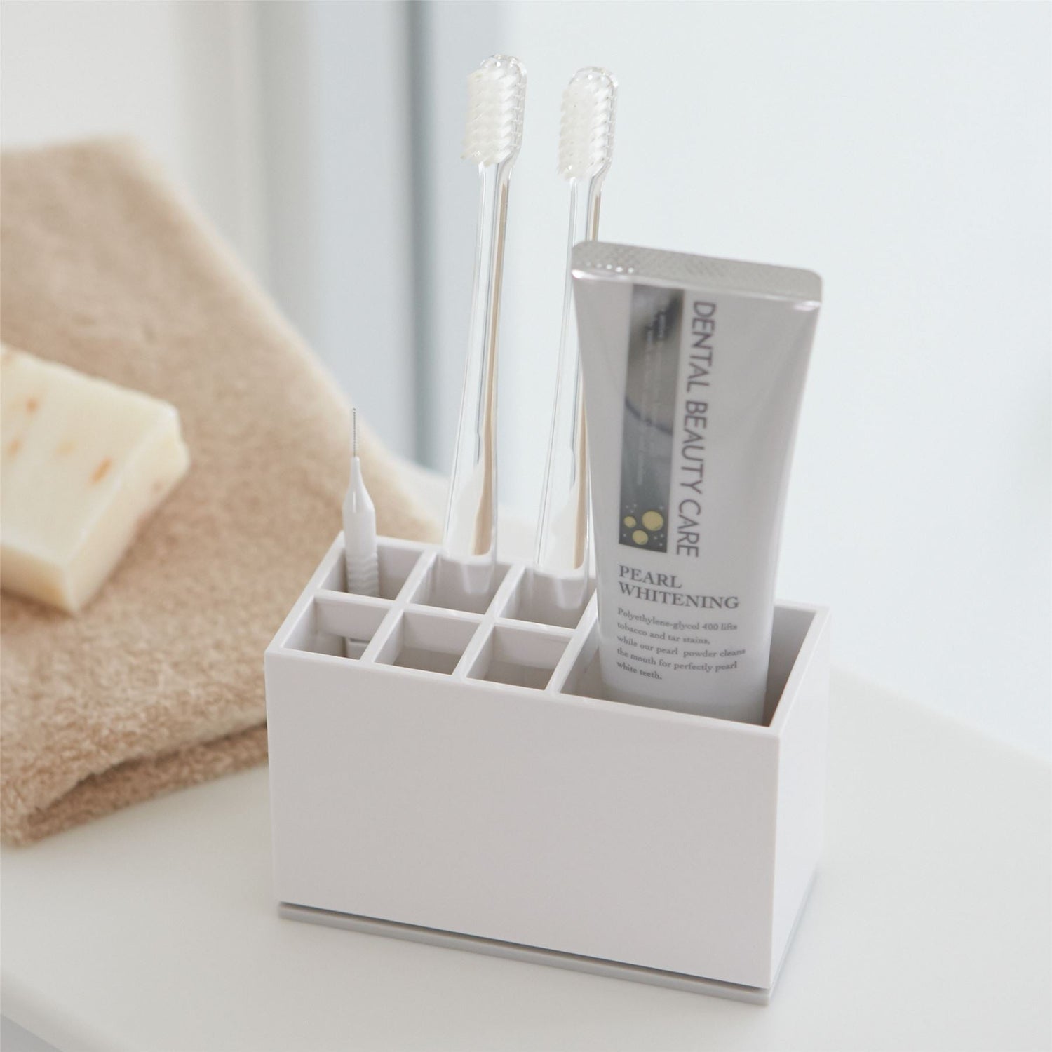 Toothbrush and Toothpaste Holder - Mist - Not A Boring Box APFE