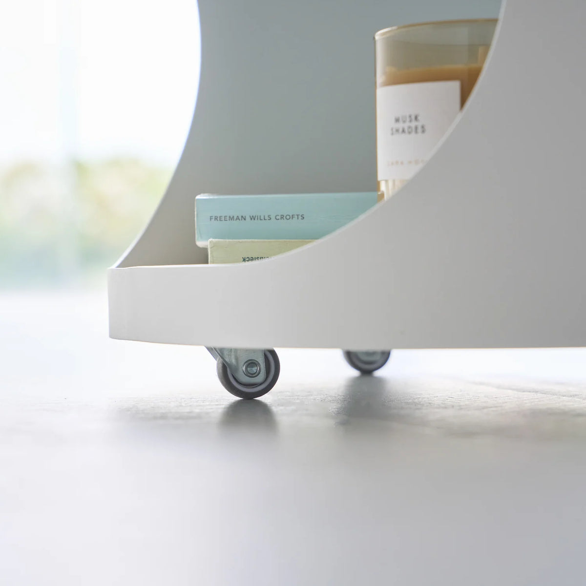 Side Table with Hidden Storage & Castors