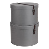 Set Of 2 Hat Boxes With Leather Strap - Rut