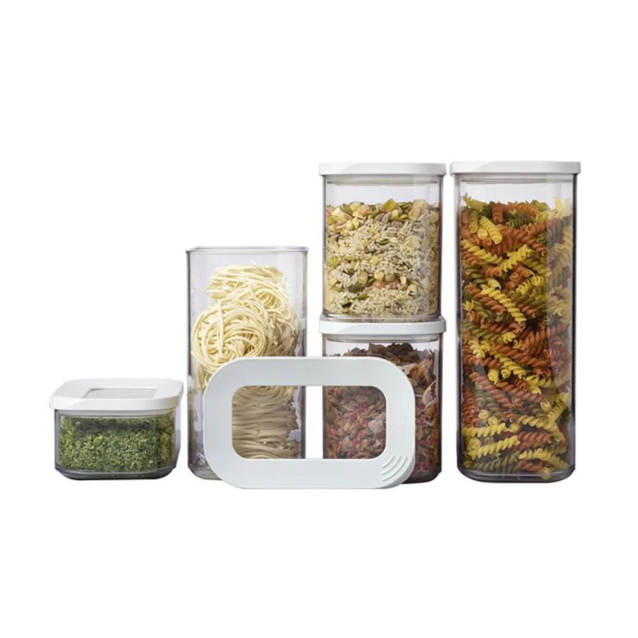 5 X Clear Kitchen Storage Canisters