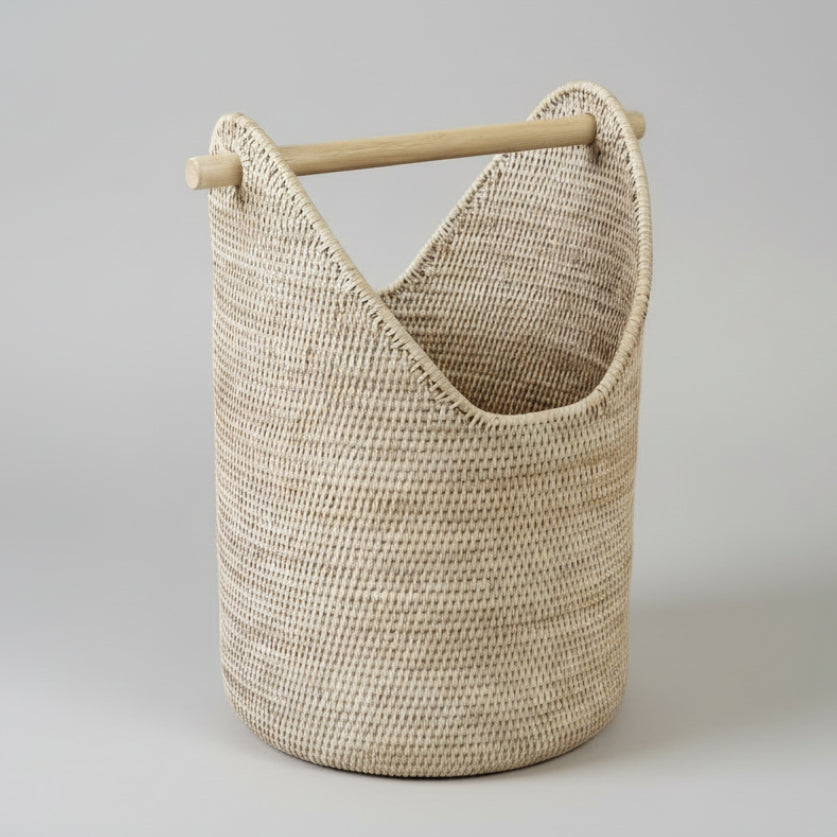 Large Handcrafted Rattan Loo Roll Holder