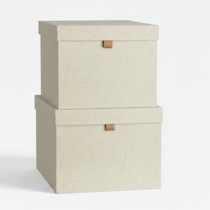 Set of Two Tristan Linen Boxes