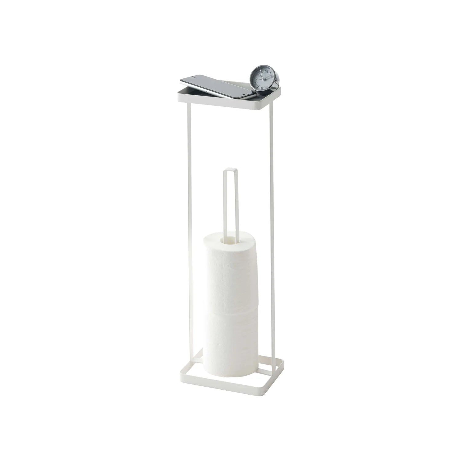 Slim Toilet Roll Stand with Top Tray