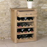 Solid Oak Wine Rack Lamp Table - Mobel