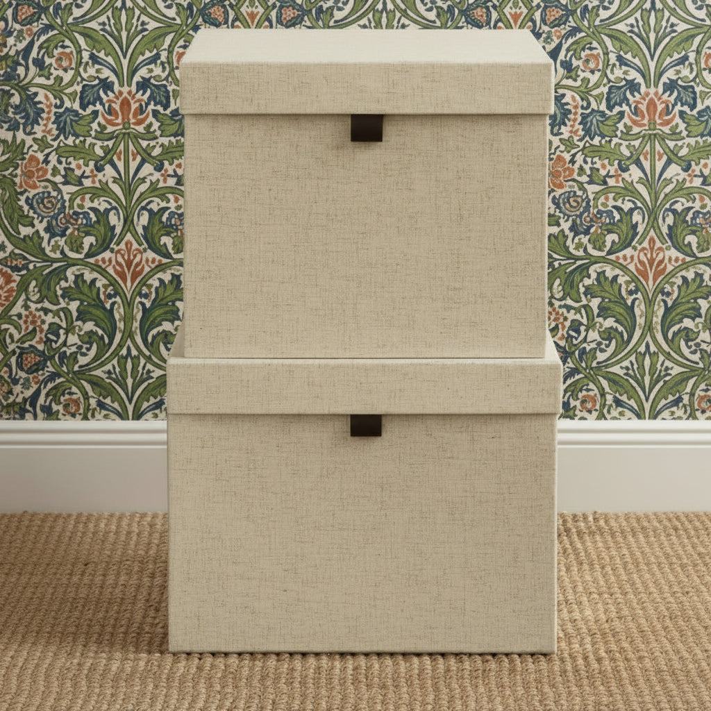 Set of Two Tristan Linen Boxes