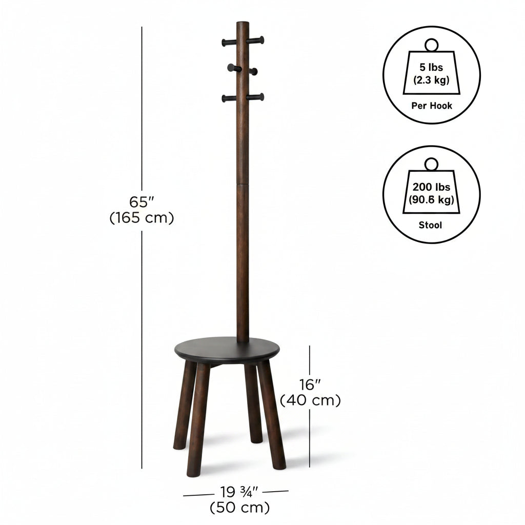 Coat Stand and Stool - Pillar