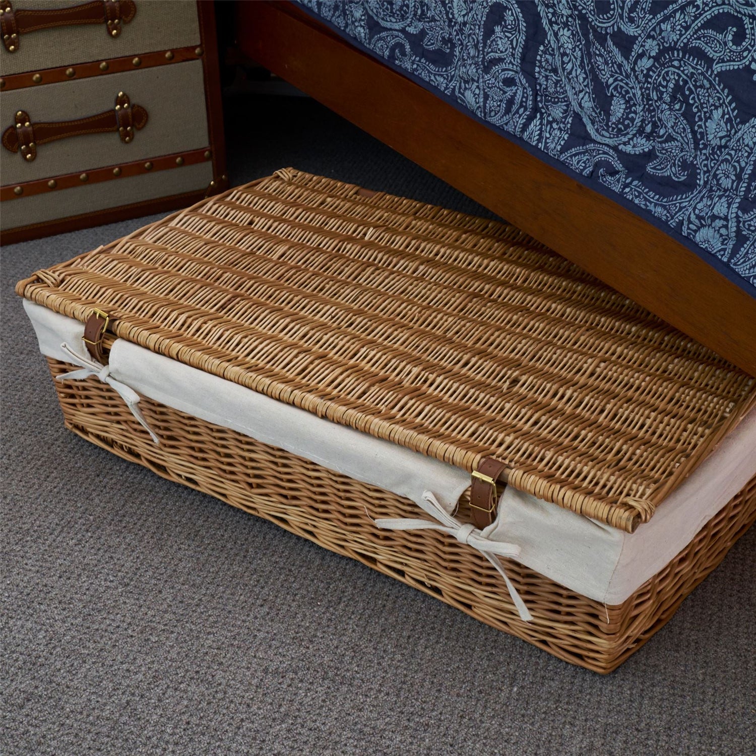 Underbed Storage Basket - Lined Willow