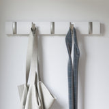 Flip 5 Coat Hook- White & Nickel