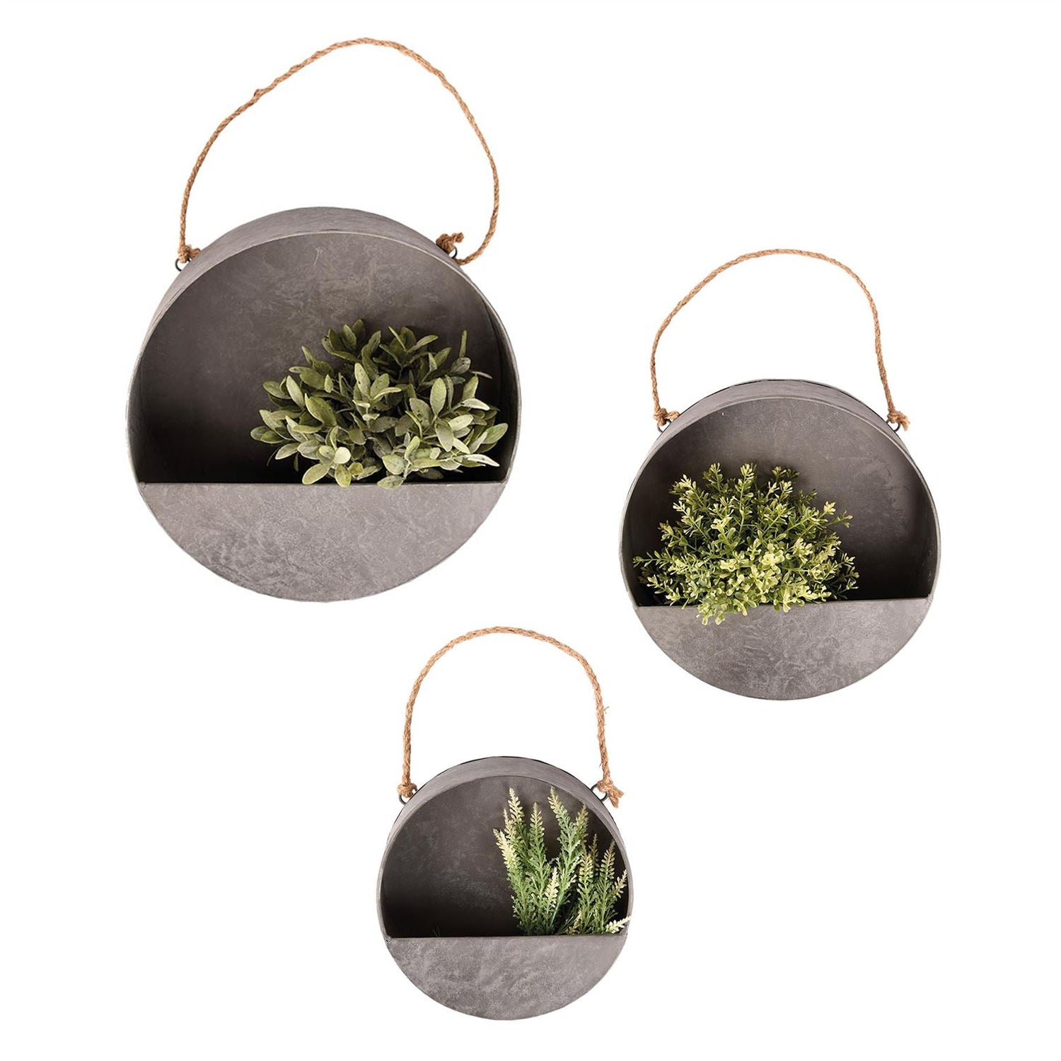 Zinc Wall Planters - Set of 3