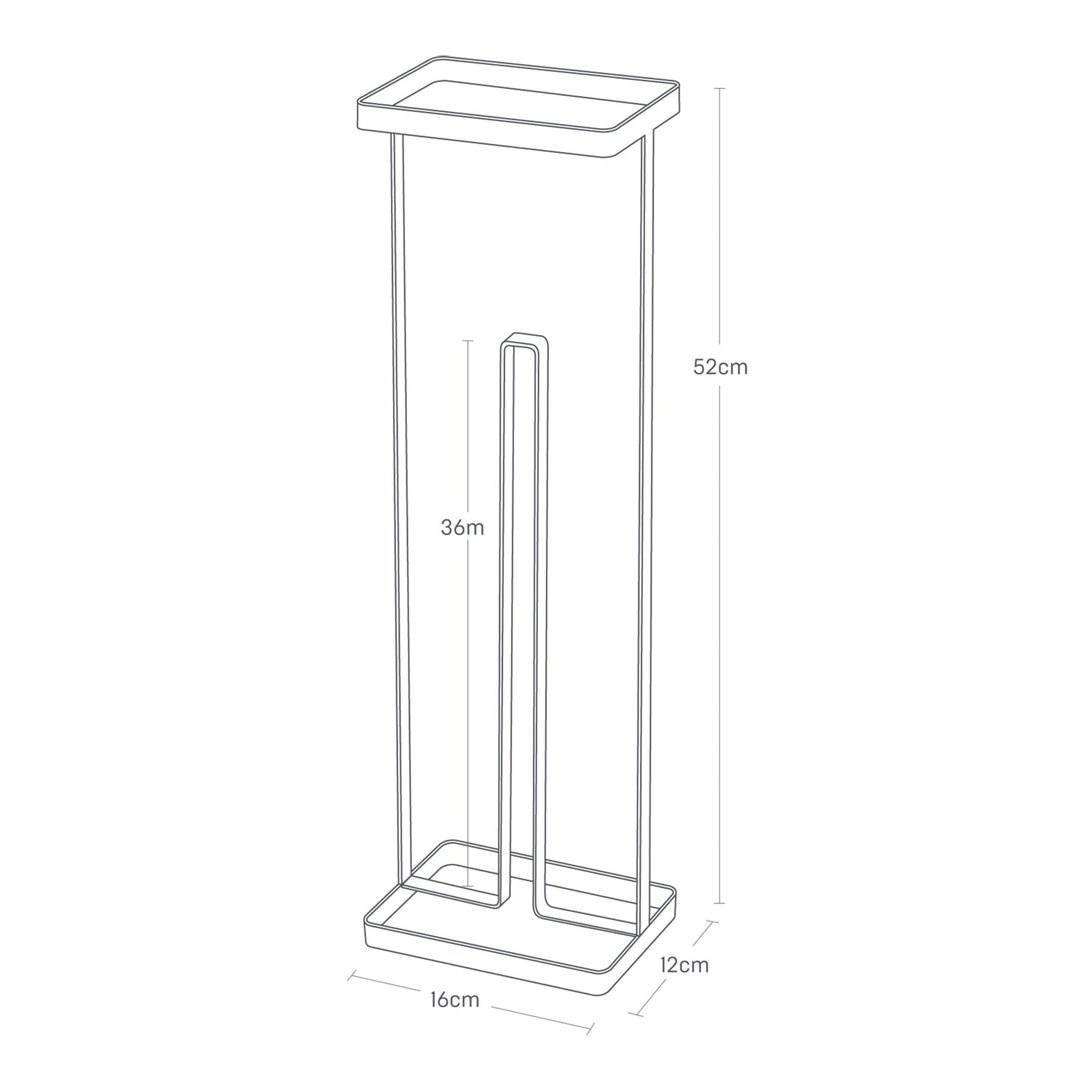 Slim Toilet Roll Stand with Top Tray