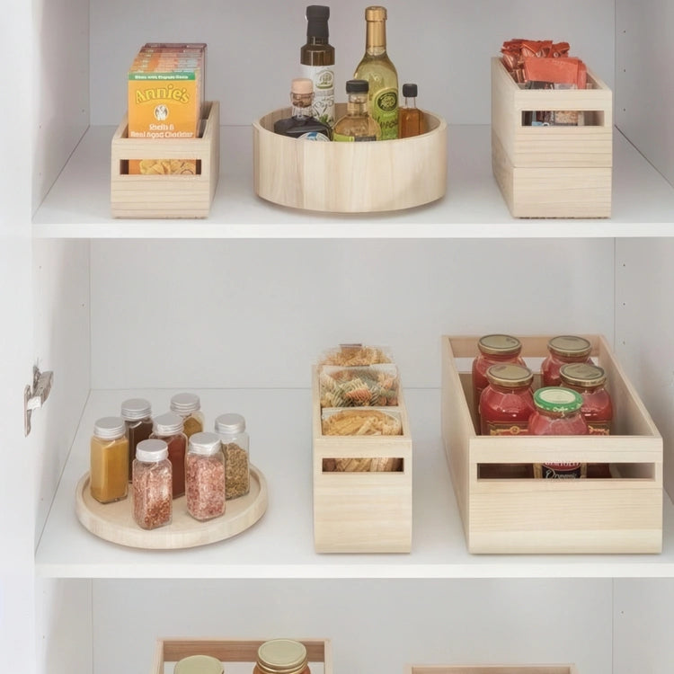 Wooden Rotating Cupboard Organiser