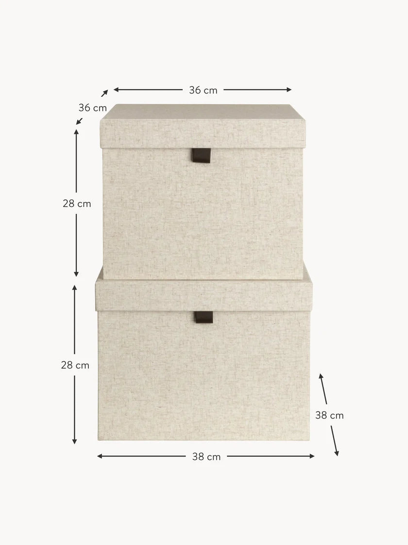 Set of Two Tristan Linen Boxes