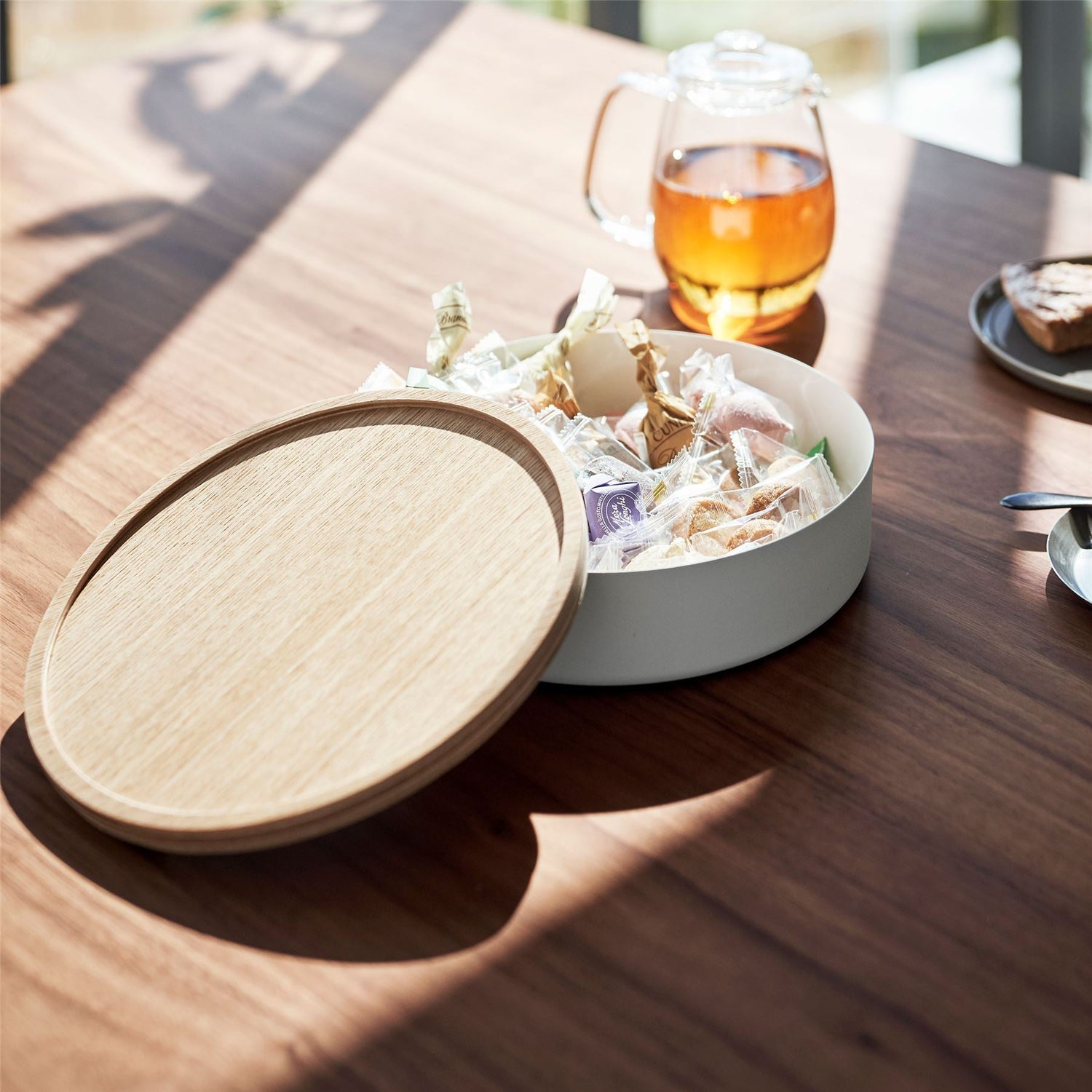 Round Storage Container with Lid - Shallow