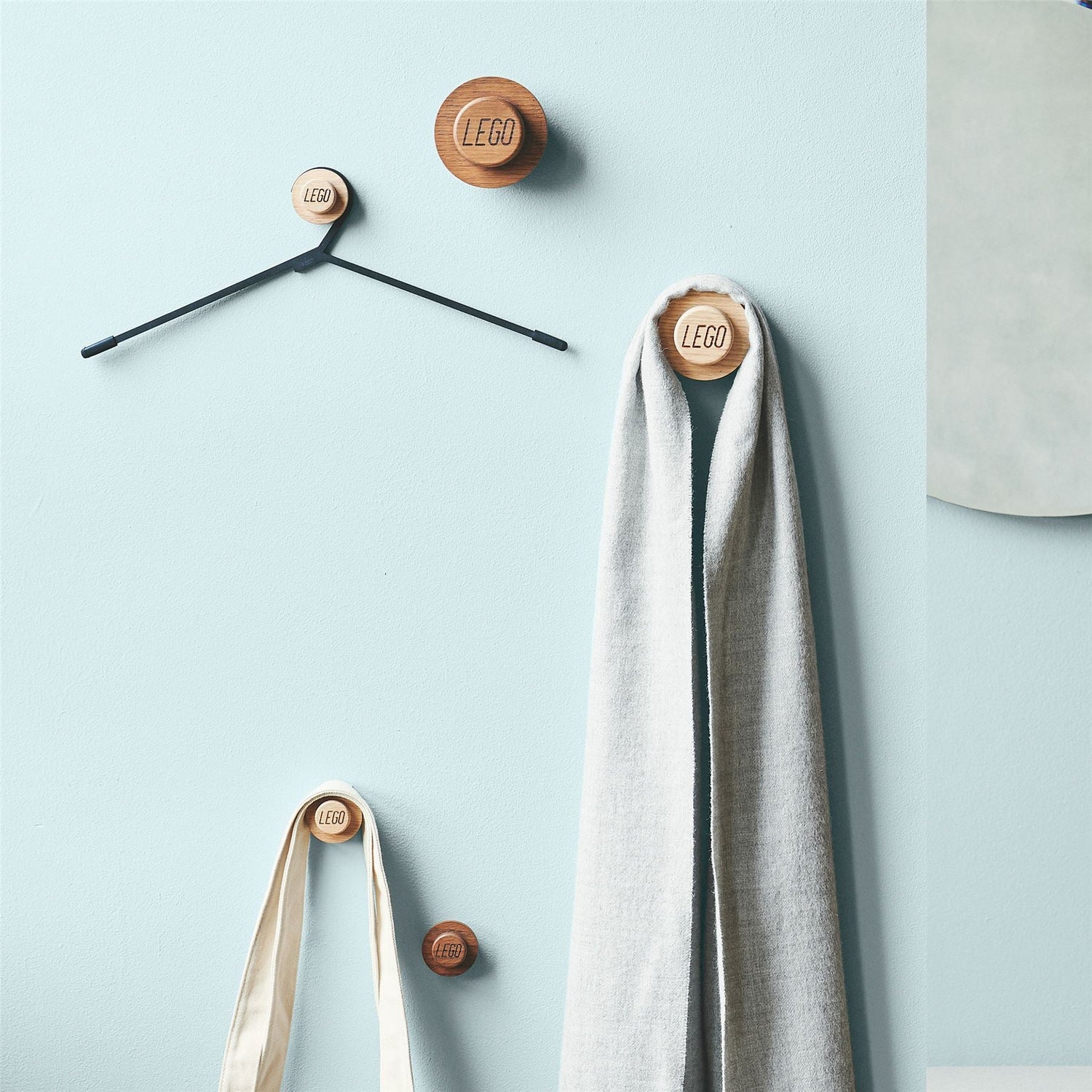 3 x Wall Mounted Wooden LEGO Hooks