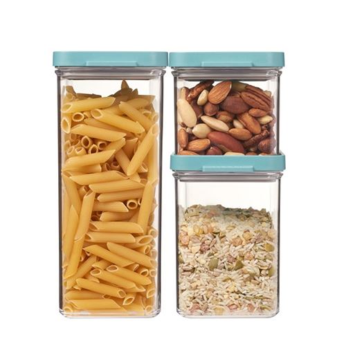 3 x Stacking Kitchen Storage Canisters - Omnia