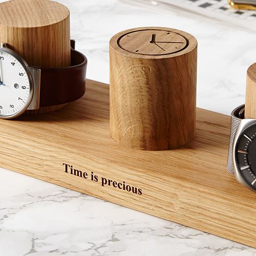 Solid Oak Watch Stand - Three Column