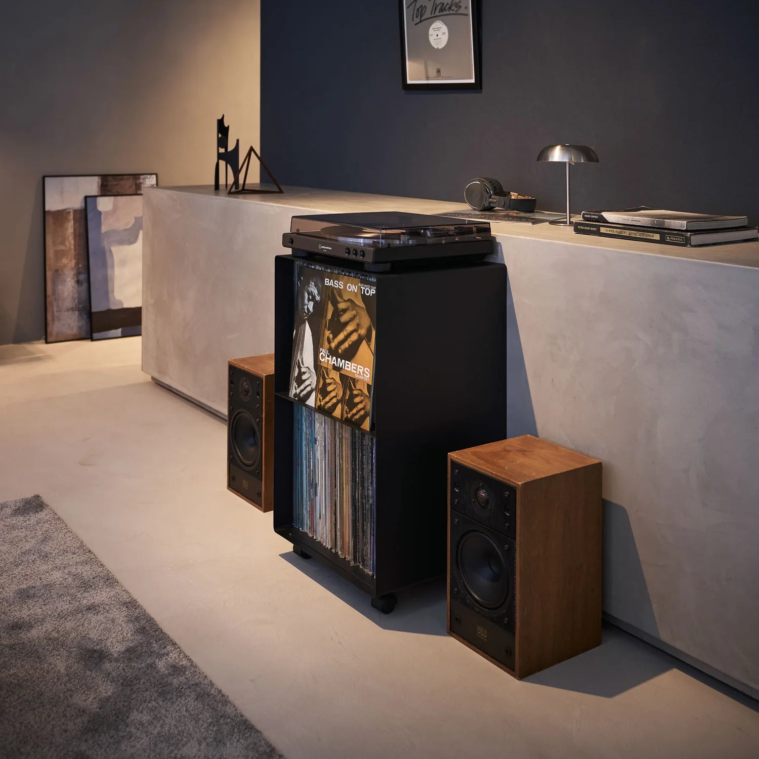 2-Tier Vinyl Record & Turntable Storage Rack