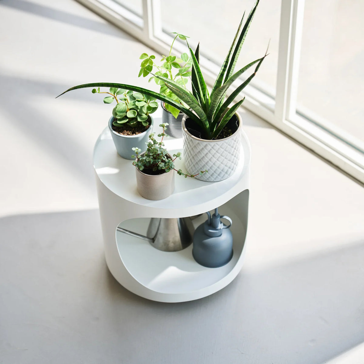 Side Table with Hidden Storage & Castors