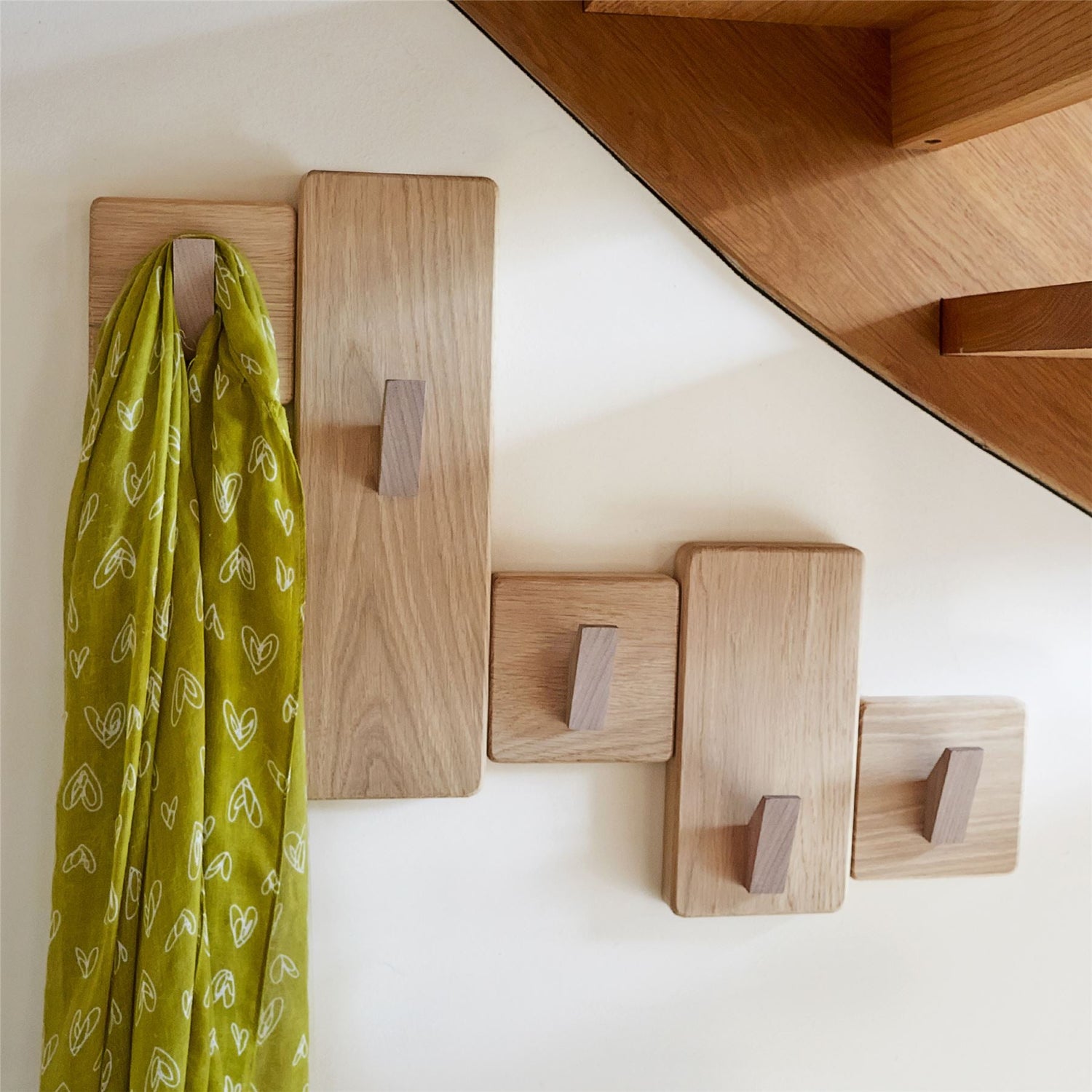 Handmade Under Stairs Solid Oak Coat Rack