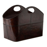 Leather Storage Basket - Curved