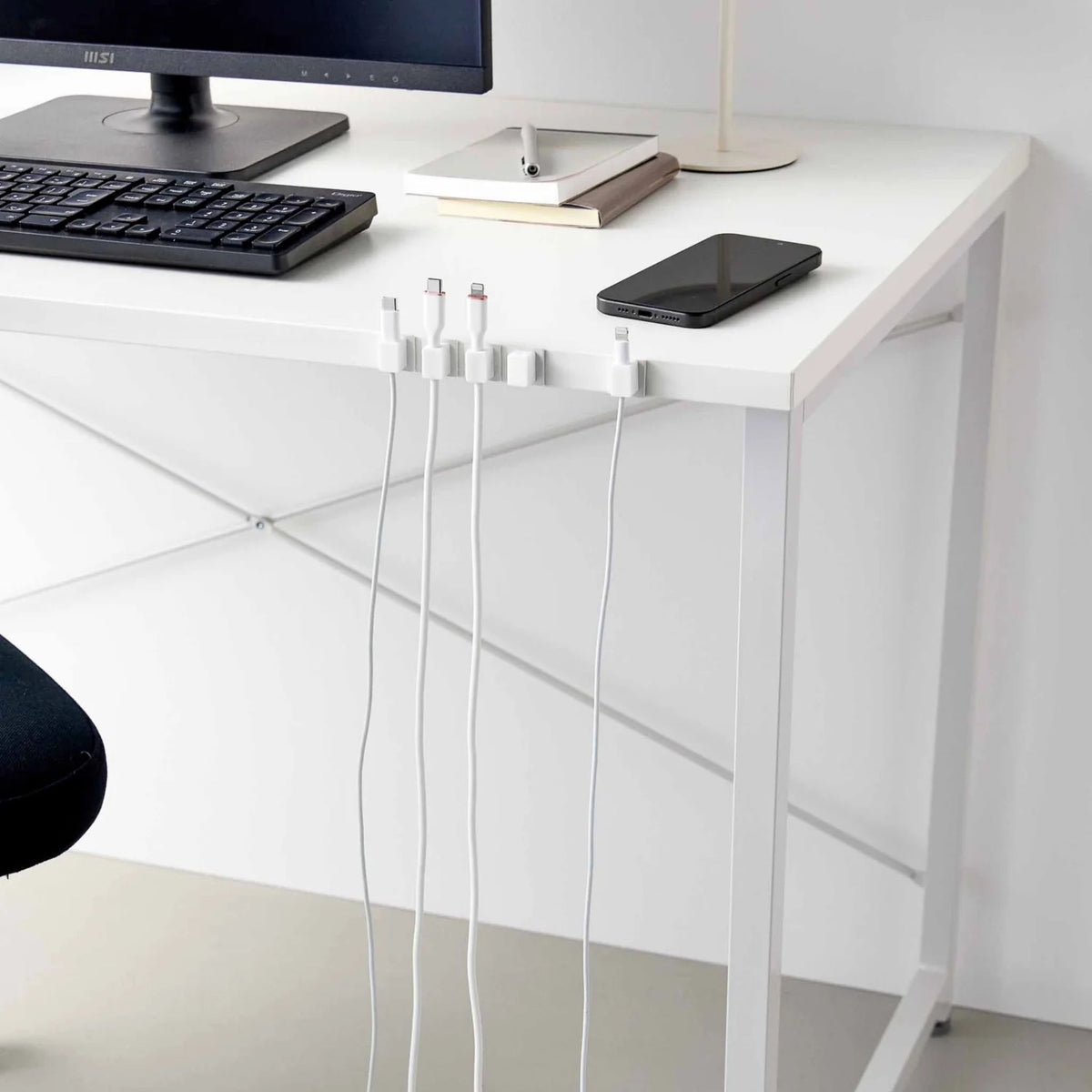 5 x Magnetic Cable Holders With Adhesive Base