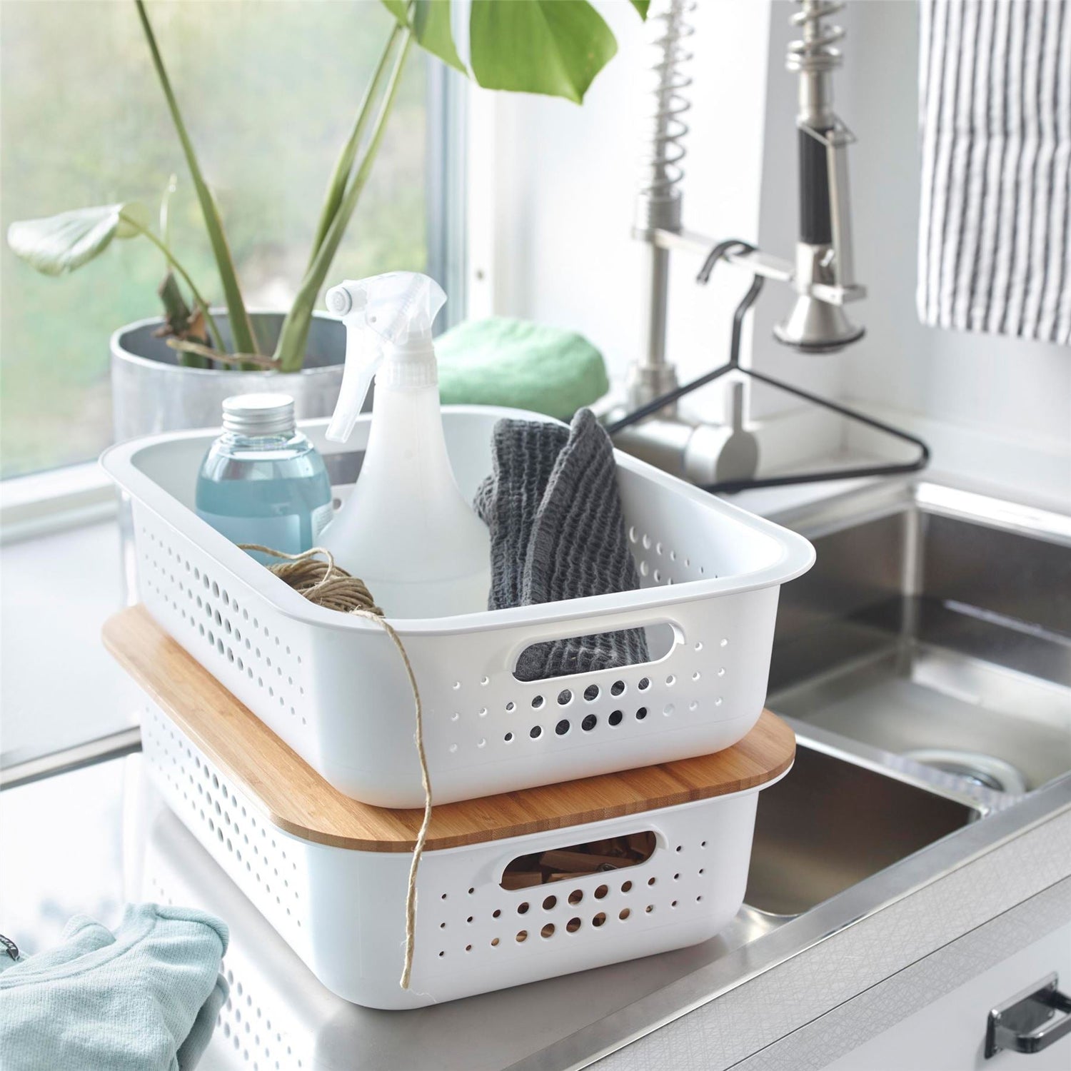 White SmartStore Basket - Shallow - Not A Boring Box APFE