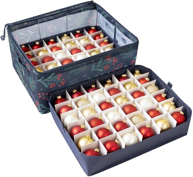 Christmas 72 Bauble Storage Box With Dividers