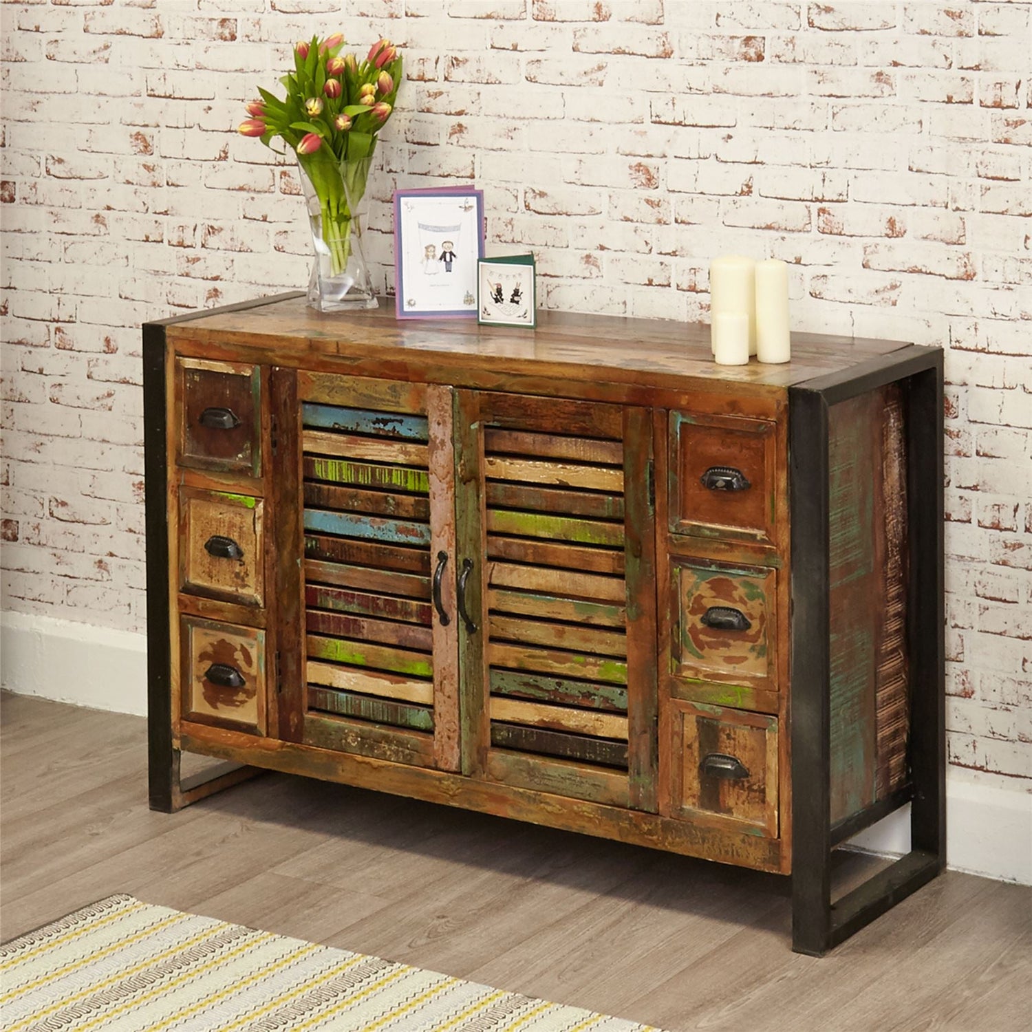 6 Drawer 2 Door Sideboard - Urban Chic