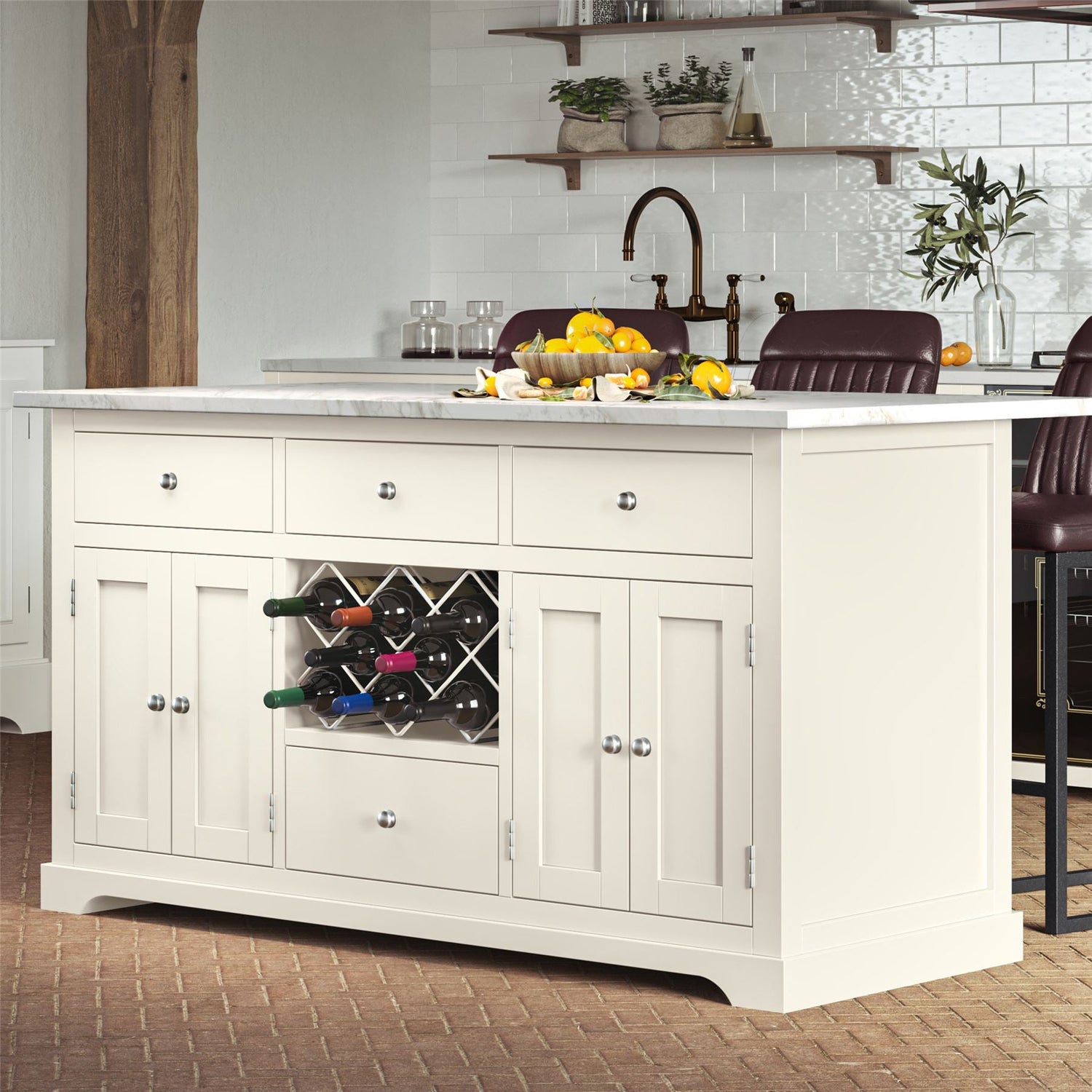 Kitchen Island - Cream