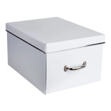 Set of 2 Large Storage Boxes with Metal Handles