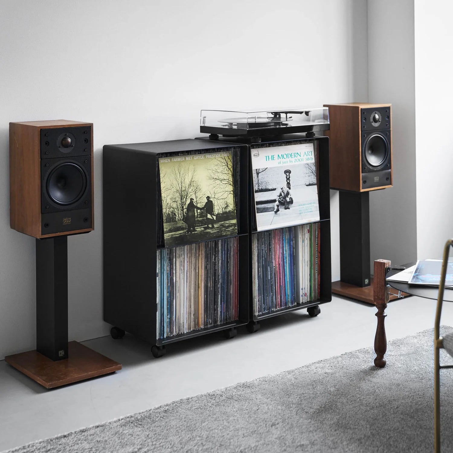 2-Tier Vinyl Record & Turntable Storage Rack