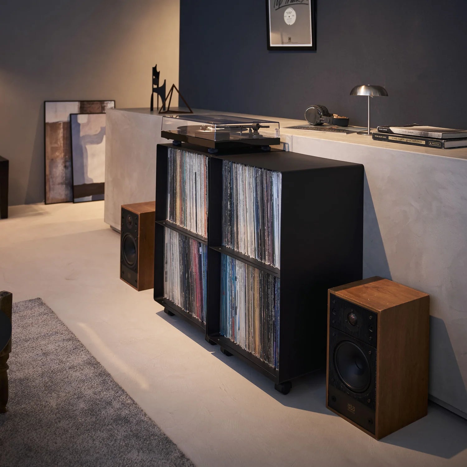 2-Tier Vinyl Record & Turntable Storage Rack