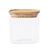 Pebbly Glass Storage Canisters with Bamboo Lid
