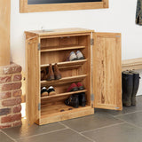 Solid Oak Shoe Storage Cupboard - Mobel